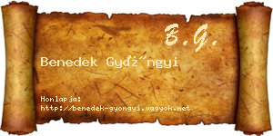 Benedek Gyöngyi névjegykártya