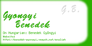 gyongyi benedek business card
